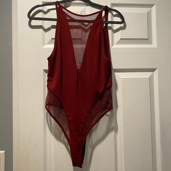 Knit Burgundy Bodysuit - Picture 1 of 3